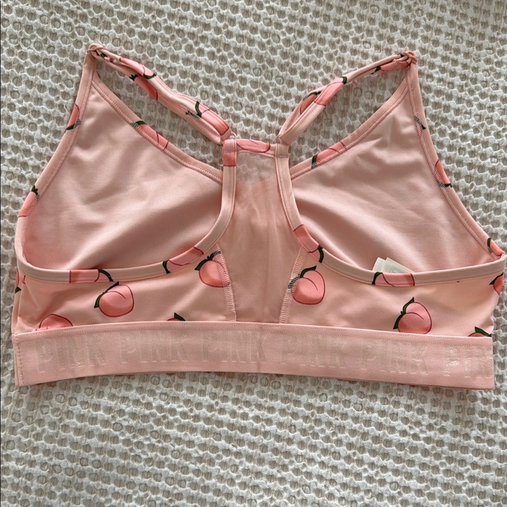 Peach Print Women's Bralette Victoria’s Secret adjustable strap work out bra - Picture 2 of 2